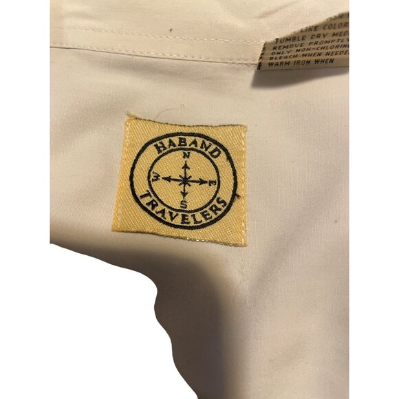Haband Travelers Mens White Short Sleeve Button Down Shirt LG Dual Chest Pockets - Picture 5 of 6